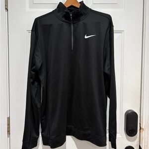 Nike Men's Black Performance Dry Fit Quarter Zip Lightweight Jacket, XL